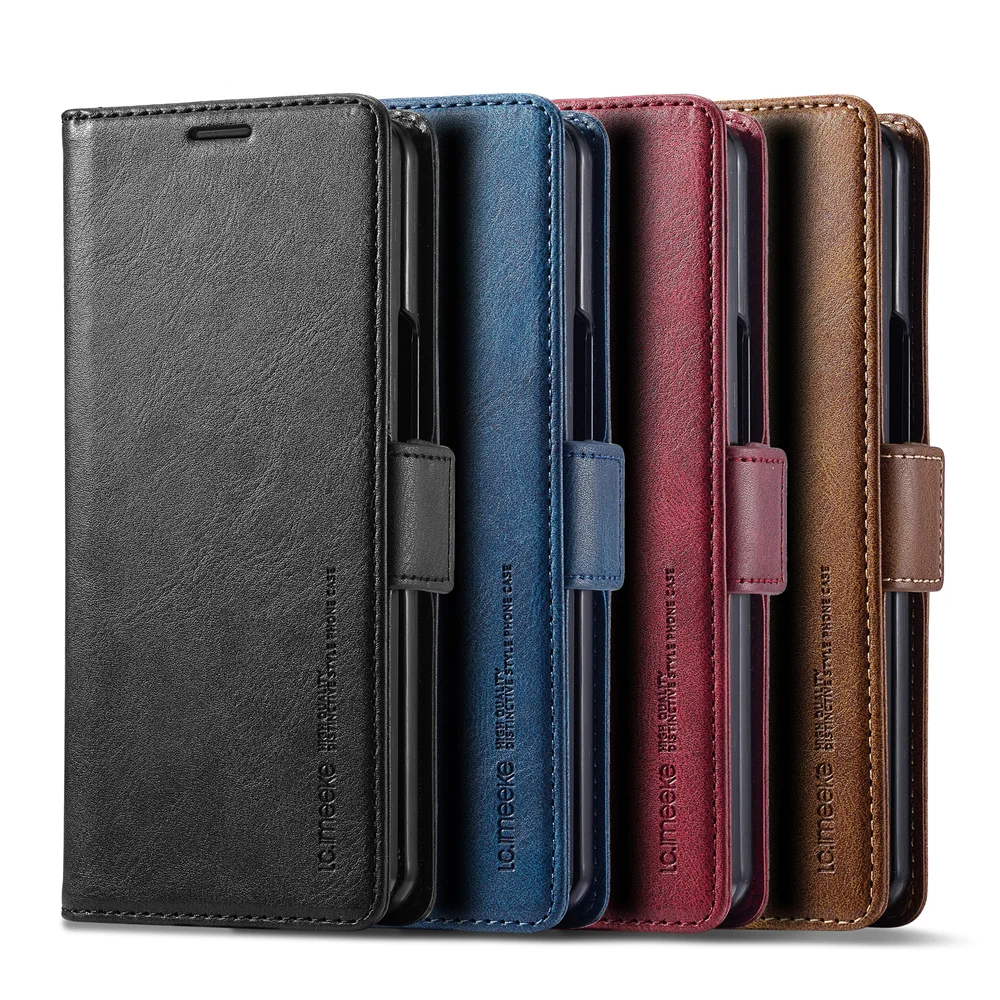 Leather Wallet Card Holder Phone Cover - Samsung Galaxy Z Fold 7/6/5/4/3/Fold7/Fold6/Fold5 5G用