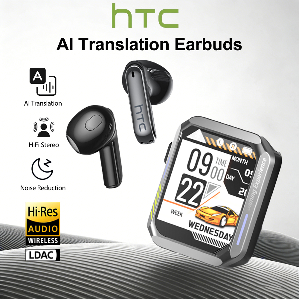 Earphones - HTC製ゲーミングBluetoothヘッドホン（マイク付き）、リアルタイム翻訳機能搭載、低遅延、高音質、ワイヤレスイヤホン NE94
