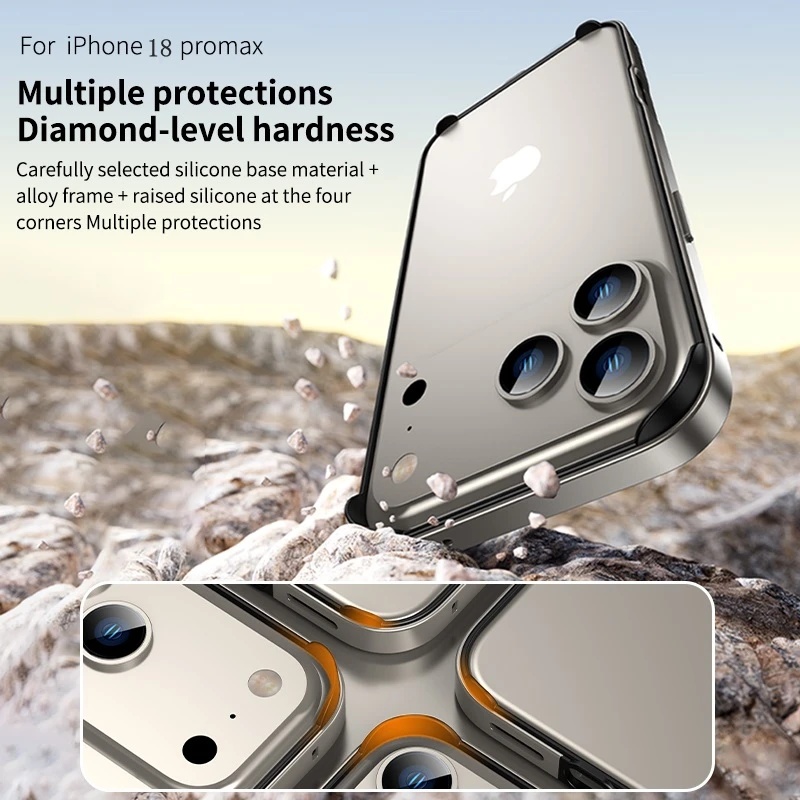 iPhone 18 Pro/18 Pro Max用ハイブリッ - Metal Bumper Aluminum Frame Case のレビューと価格