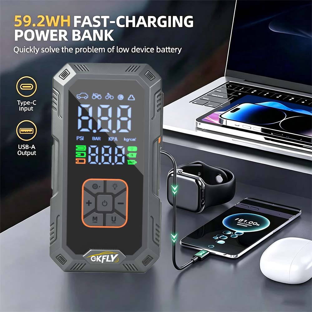 4 in 1 車用ジャンプスターター 8000A（ピーク電流 - Power Banks のレビューと価格