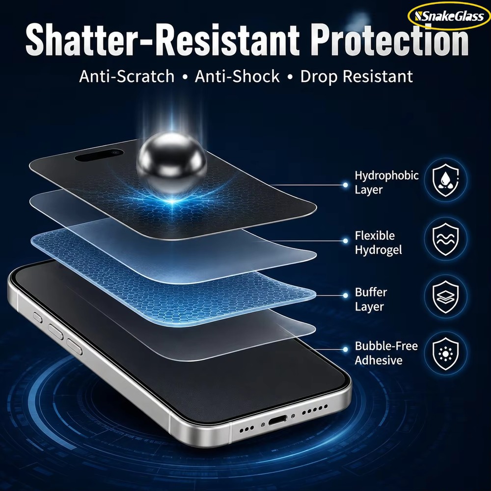 3枚入り マットプライバシーハイドロゲルフィルム iPhon - Matte Anti Glare Screen Protector のレビューと価格