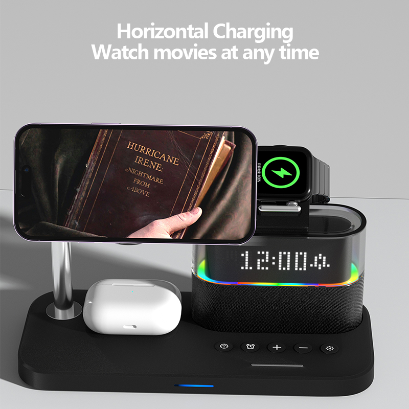多機能ワイヤレス充電器スタンドパッド RGB ライト目覚まし - Power Banks のレビューと価格